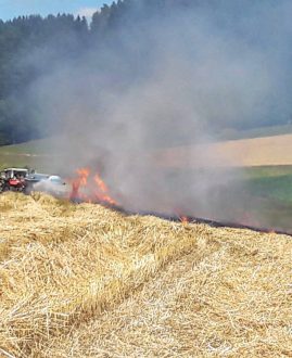 Achtung Flurbrandgefahr bei Erntearbeiten!